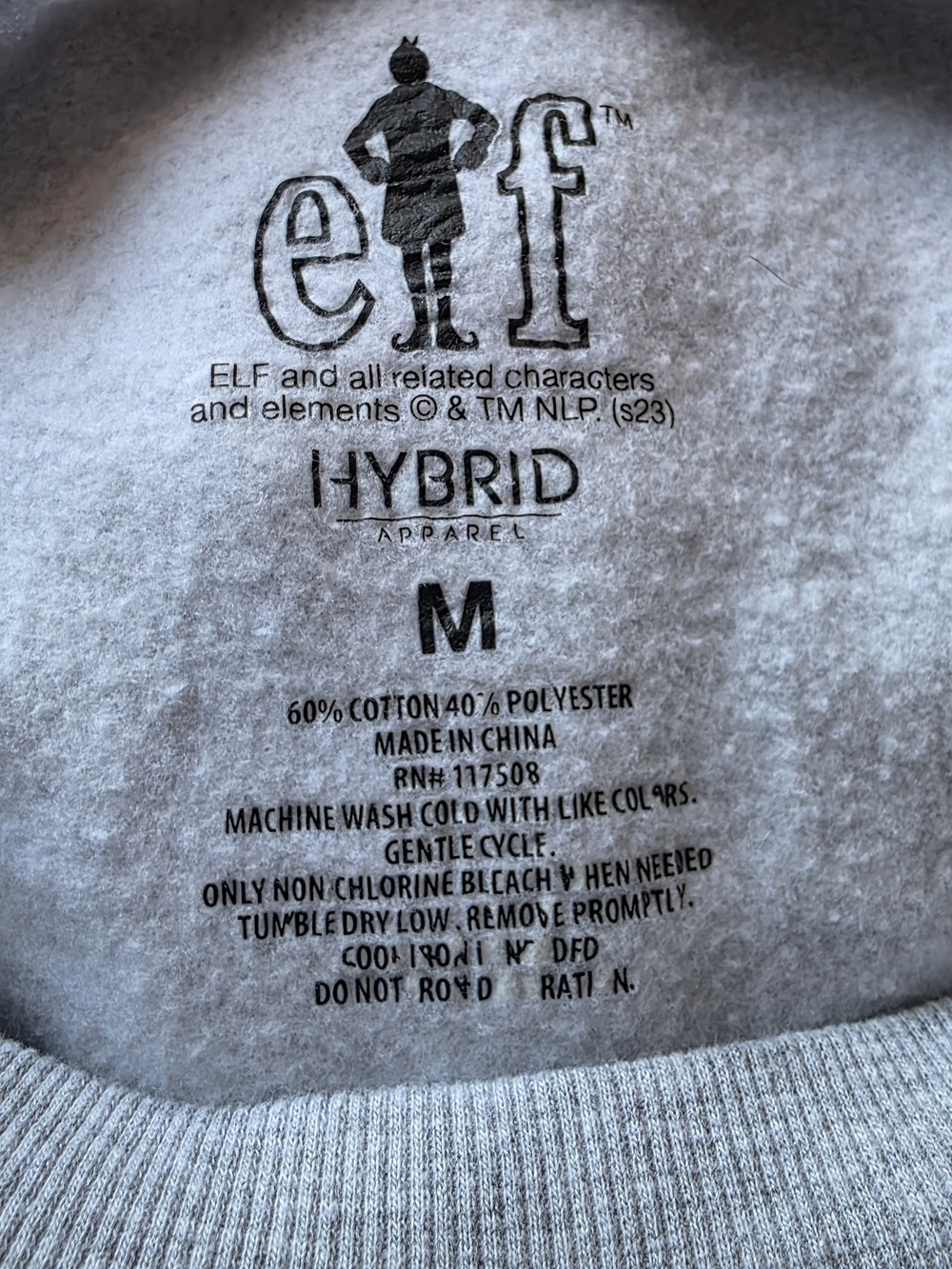 ELF Movie Graphic Crewneck Sweatshirt - Gray with Pink & Green Art - Picture 3 of 3